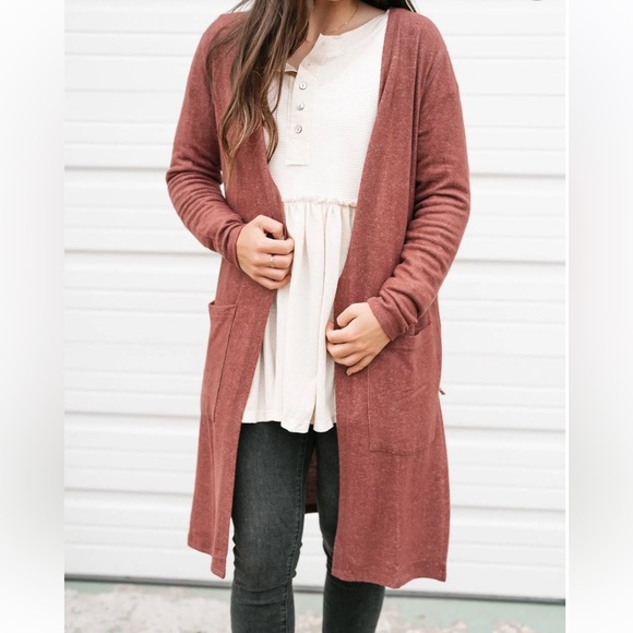 ✨NEW✨ Fornia Cozy Autumn Cardigan Mauve - Picture 1 of 7